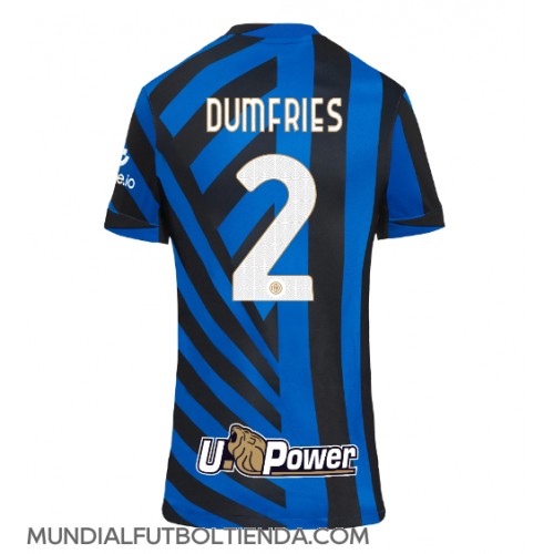 Camiseta Inter Milan Denzel Dumfries #2 Primera Equipación Replica 2024-25 para mujer mangas cortas